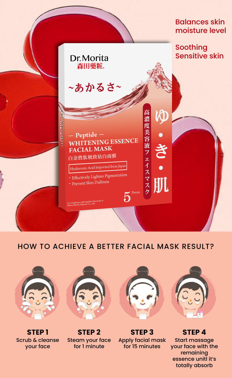 Dr Morita Peptide Whitening Essence Facial Mask 5 pcs 30%off