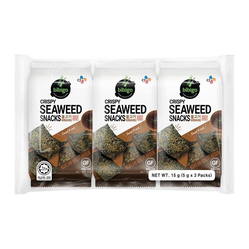 Bibigo Crispy Seaweed Snacks 5g x 3 packs